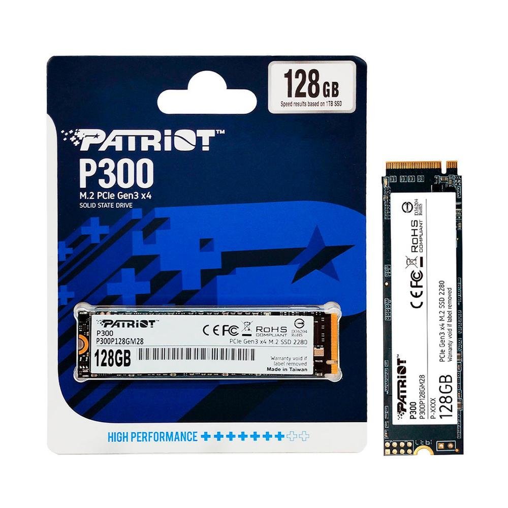 Imagem 2 de 5 do produto SSD 128GB Patriot P300, M.2 2280 Pcie 3x4 Nvme 1.3, Leitura 1600MB/s, Grav. 600MB/s - P300p128gm28