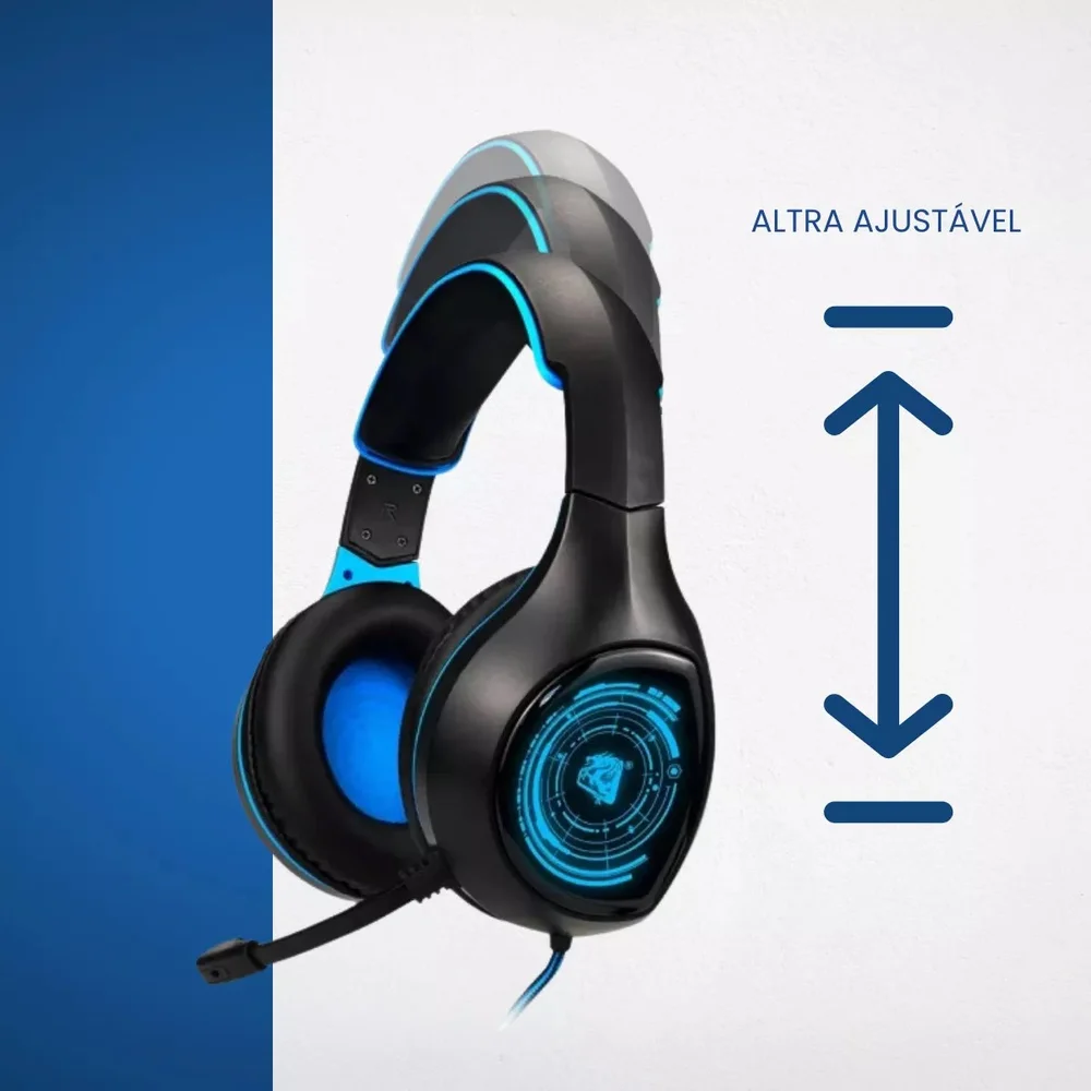 Imagem 3 de 5 do produto Headset Gamer Elg Saphyr, 50mm, P3 + USB, Azul - Hgsr