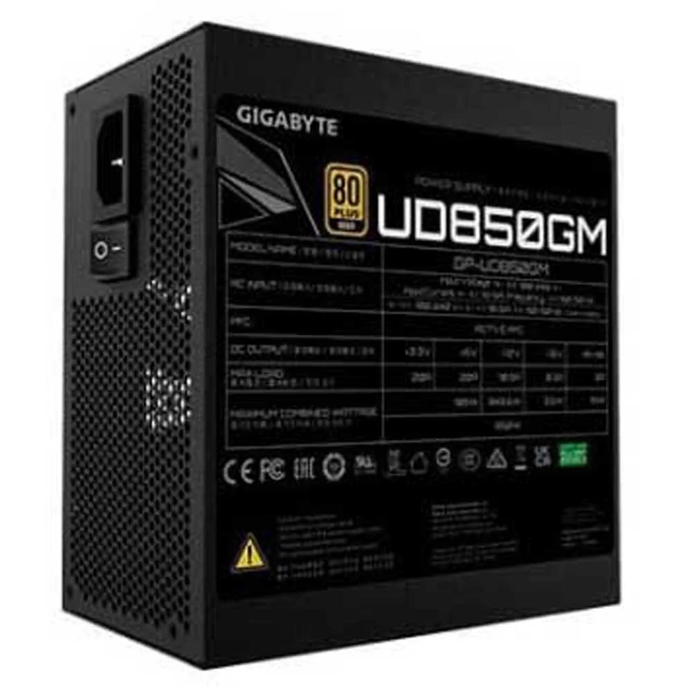 Imagem 2 de 5 do produto Fonte Gigabyte, 850W, 80 Plus Gold, Modular, PFC - GP-UD850GM
