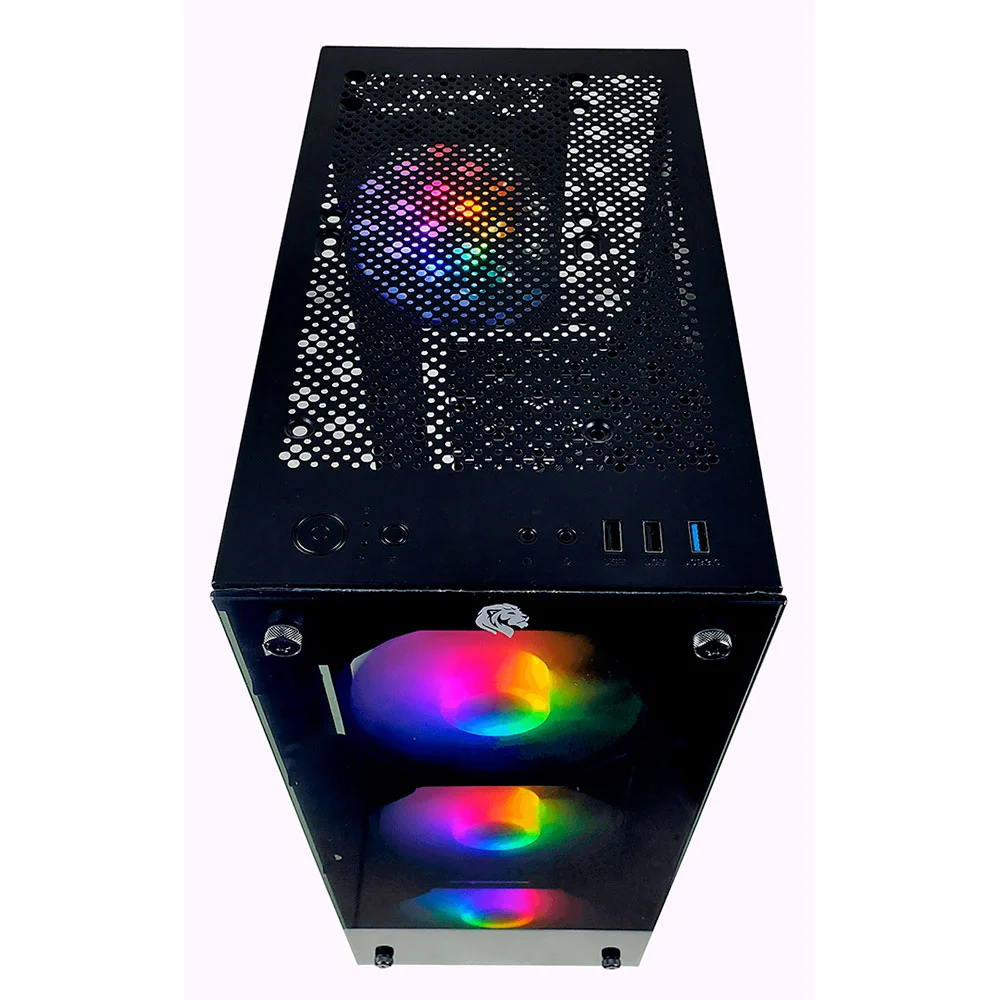 Imagem 3 de 5 do produto Gabinete Gamer Hayom Gb1729, ATX, Lateral e Frontal em Vidro Temperado, 4x Cooler, Preto