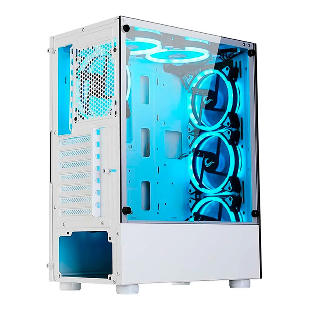 Gabinete Gamer Rise Mode Glass 06x - Vidro Temperado - USB 3.0 - Sem Coolers - Branco - Rm-wt-06x-fw