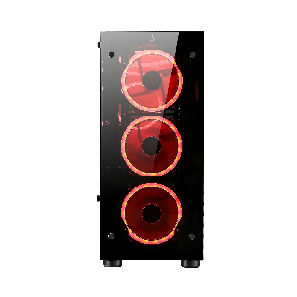 Imagem 4 de 5 do produto Gabinete Gamer Rise Mode Glass 06X, Mid Tower, ATX, Lateral em Vidro Fumê e Frontal em Vidro Temperado, Sem FANs, Preto - RM-CA-06X-FB