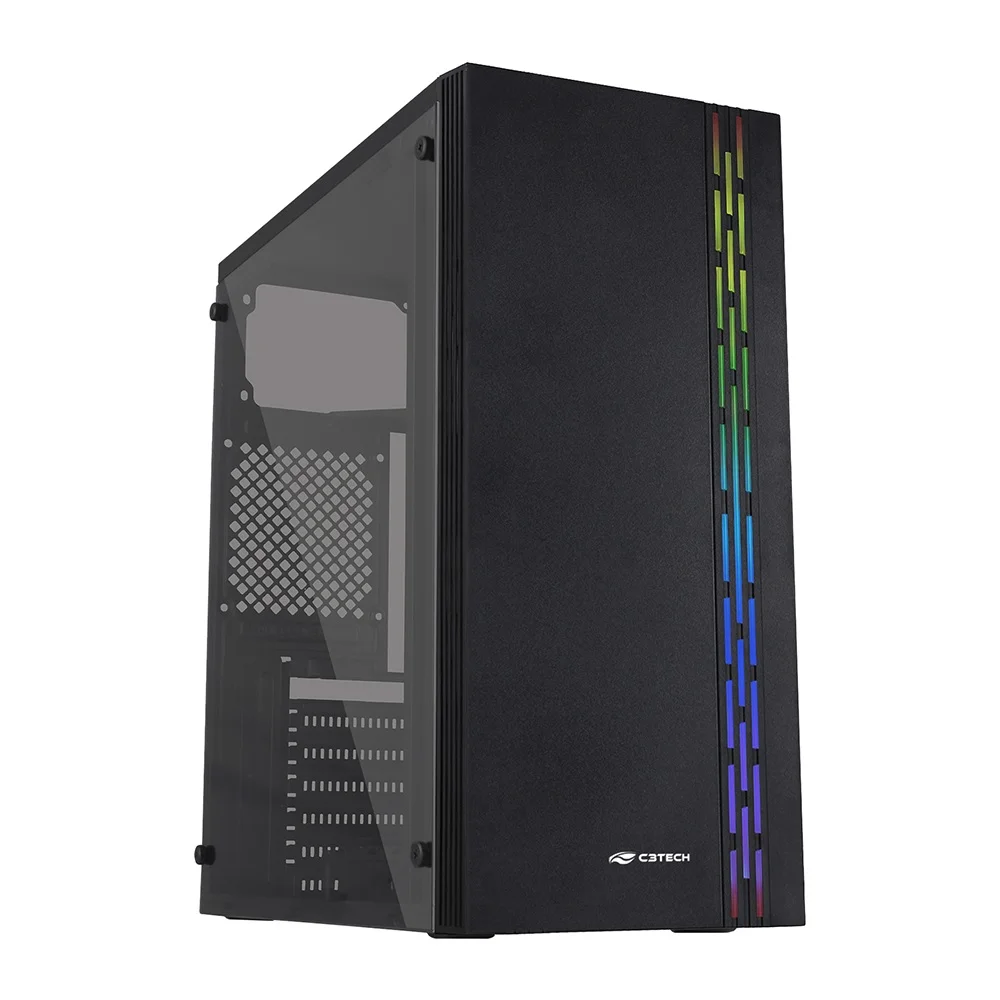 Gabinete Gamer C3tech Mt-g230bk Usb Lateral Acrílico S/fonte