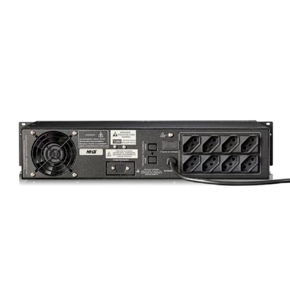 Imagem 2 de 4 do produto Nobreak Nhs Compact Plus Iii 1200va Rack 2u E. Bivolt S.120v Ou 220v Bat. Selada  2x7ah - 90.c1.012400