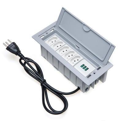 Caixa De Tomada, 7 Blocos EMButir, 5 Tomadas 10a, 3 Usb 5.2a Cz