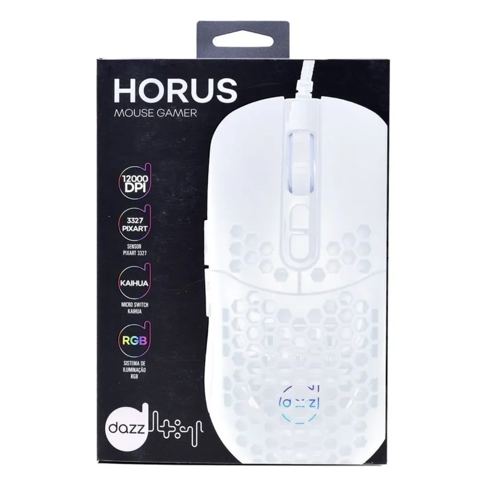 Mouse Gamer Horus 12000 Dpi, Usb, Branco, 6200009