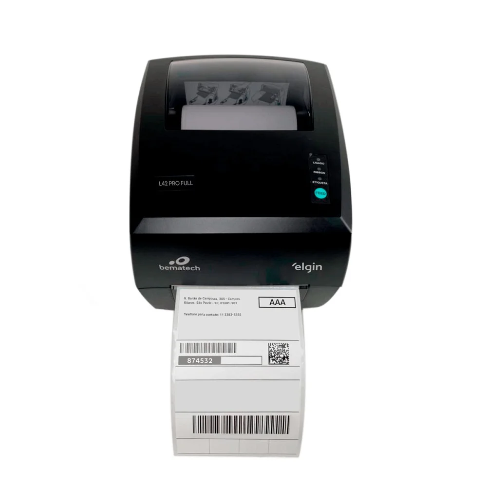 Imagem 5 de 5 do produto Impressora Térmica De Etiquetas Elgin L42 Pro Full, USB, Ethernet E Serial, Preta