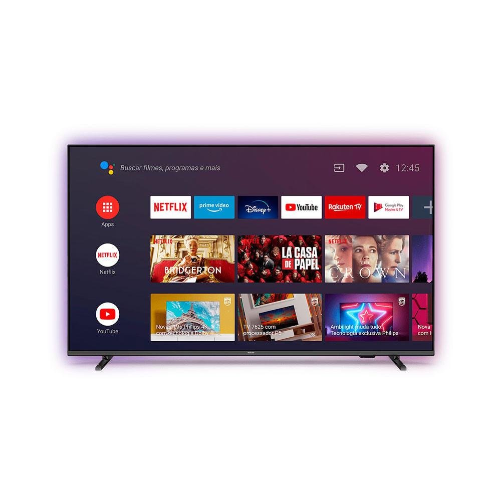 Smart Tv Philips 50 Polegadas, AMBilight Led Ultra HD 4k 50pug7907-78