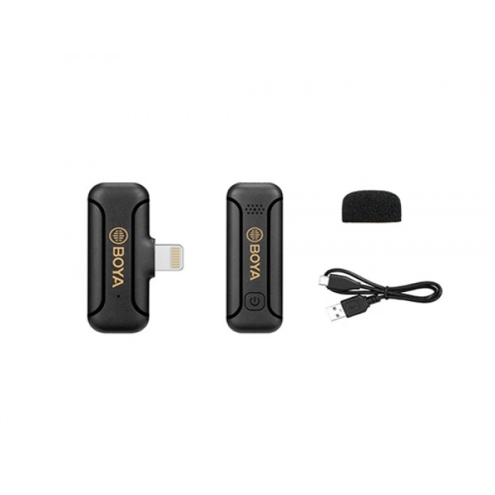 Microfone Boya By-wm3t2-d1 Lapela, Sem Fio Wireless Conexão Lightning