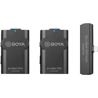 Microfone Lapela Sem Fio Boya By Wm4 Pro K4, Duplo - Conector Lightning - Preto