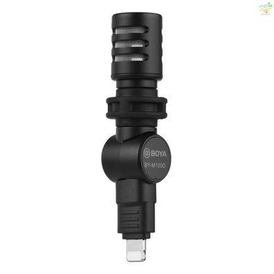 Microfone Condensador Boya By-m100d, Conector Lightning IOS, Preto
