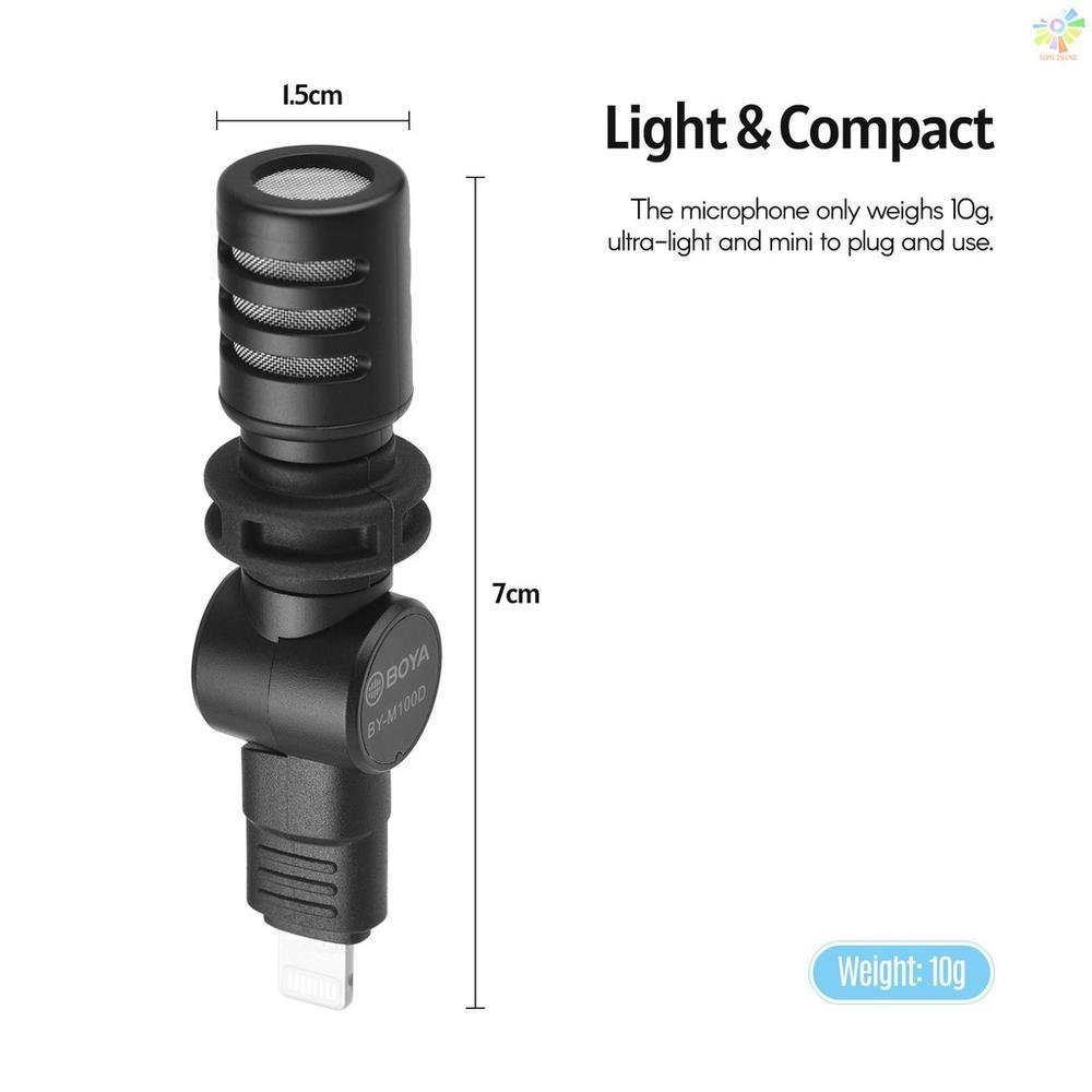 Imagem 2 de 5 do produto Microfone Condensador Boya By-m100d, Conector Lightning IOS, Preto