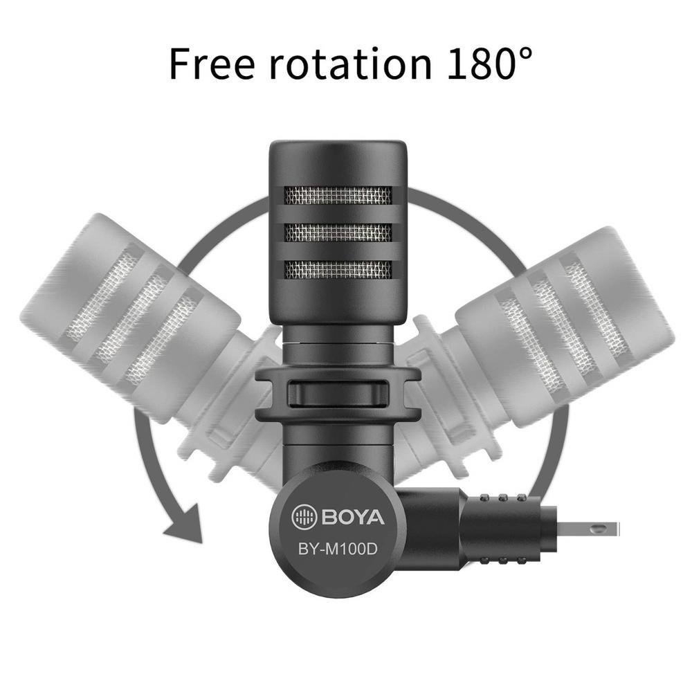 Imagem 3 de 5 do produto Microfone Condensador Boya By-m100d, Conector Lightning IOS, Preto