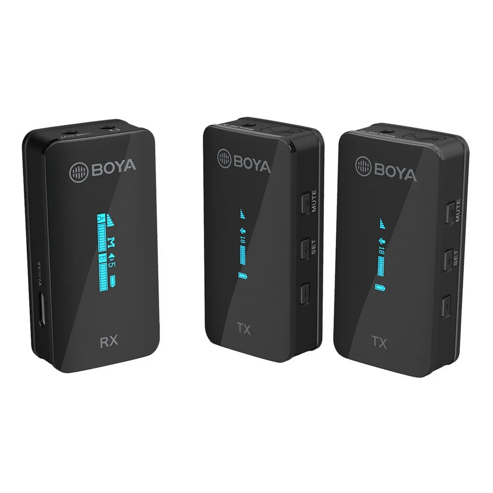 BOYA BY-XM6-S2 2.4GHzワイヤレスマイク 2TX+1RXセット Microfone Lapela Sem Fio Boya By Xm6 S2 Preto