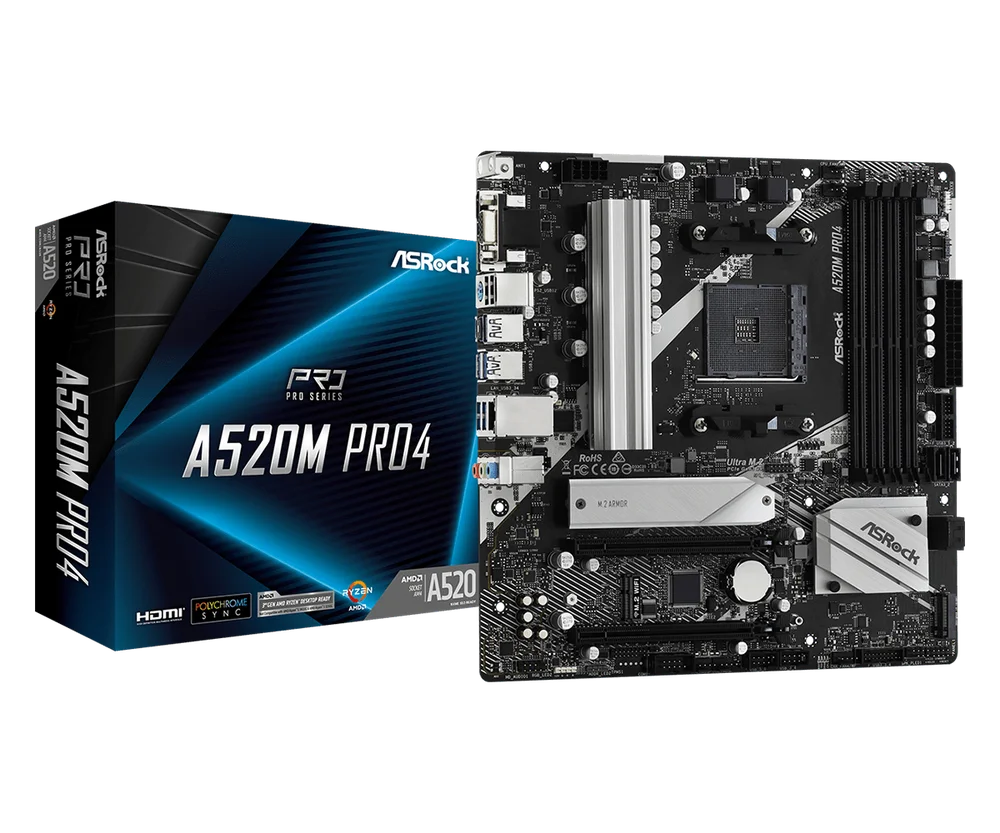 ASRock A520M PRO4 マザーボード 新品未開封 PlacaMe Asrock A520m Pro4 KaBuM