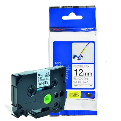 Fita Brother Brother Ecológica Para Rotulador 12mm X 8m, Preto Sobre Branca - Tzefx231