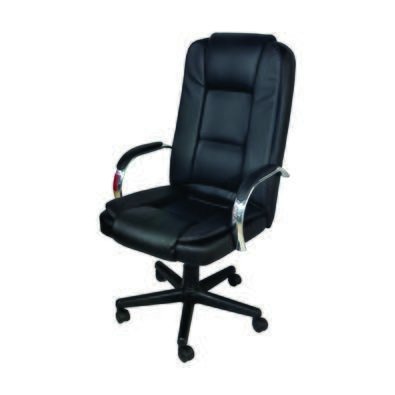 Cadeira Giratória Ergodecor Escritório Euro Presidente, Até 130KG, Relax, Rodizio, Preta