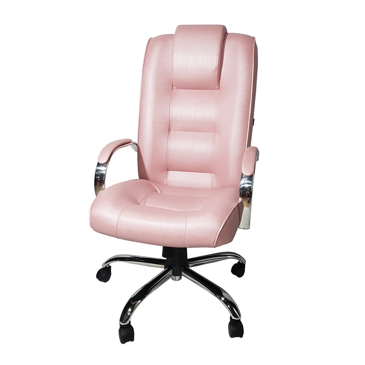 Cadeira Giratória Ergodecor Escritório Classic Presidente Rosê Gold Relax Base Cromada C/ Rodizio, 100% Nacional