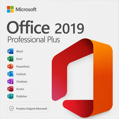 Licença Vitalícia Microsoft Office 2019 Professional Plus, 32/64 Bits – Cartão Físico