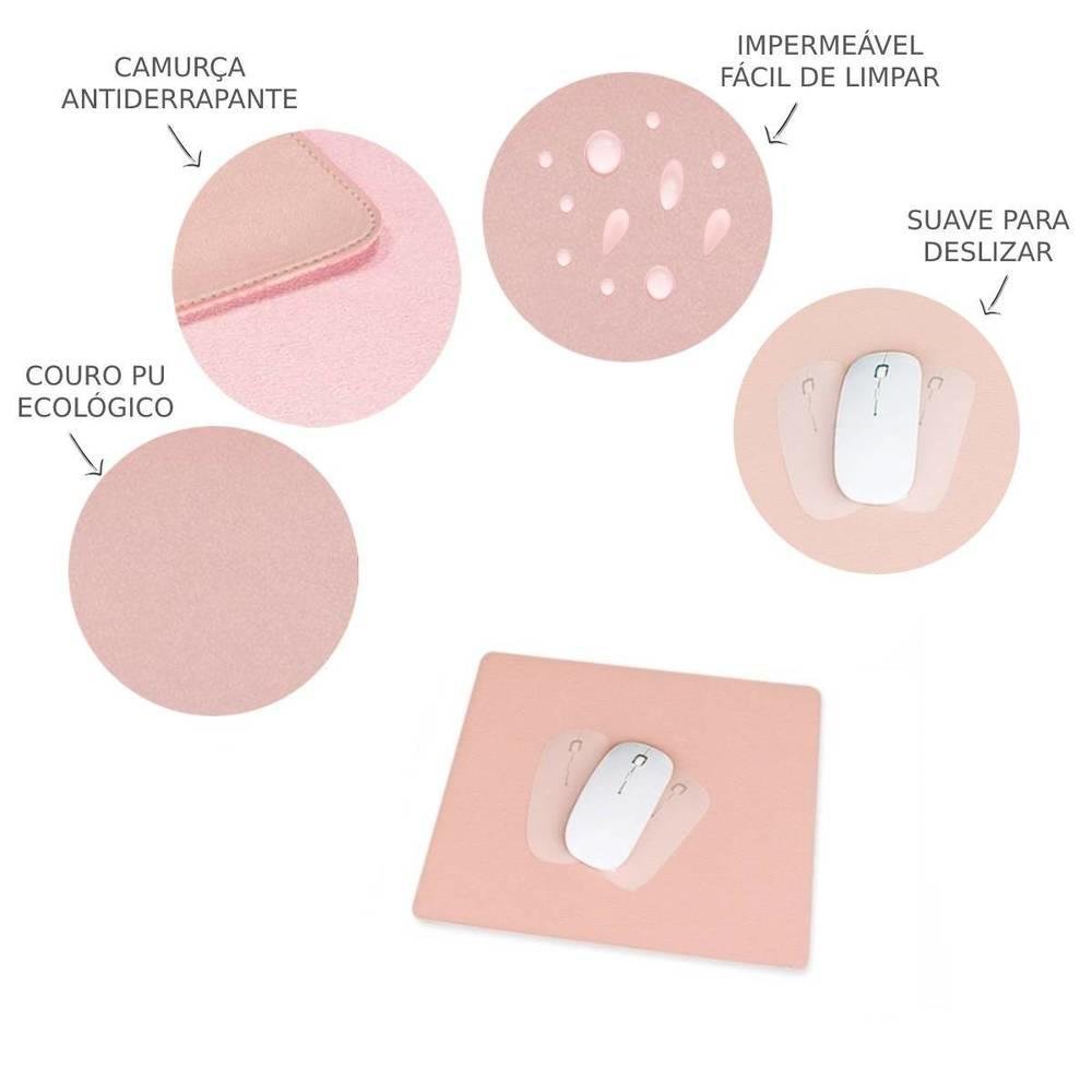 Imagem 3 de 4 do produto Mouse Pad Gamer, Tapete De Mesa 20x20cm, Impermeável Antiderrapante, Rosa Claro