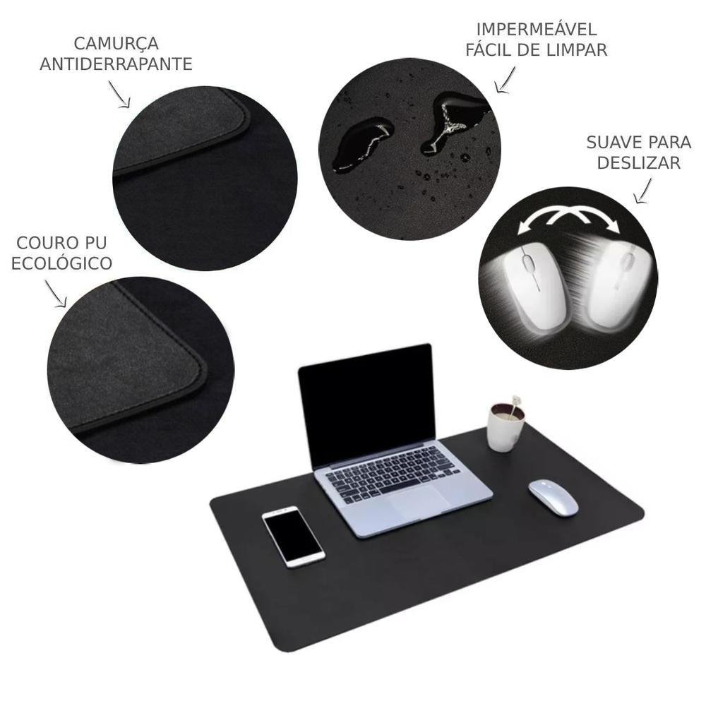 Imagem 3 de 5 do produto Mouse Pad Desk Pad Gamer, Tapete De Mesa 70x30cm, Impermeável Antiderrapante, Preto