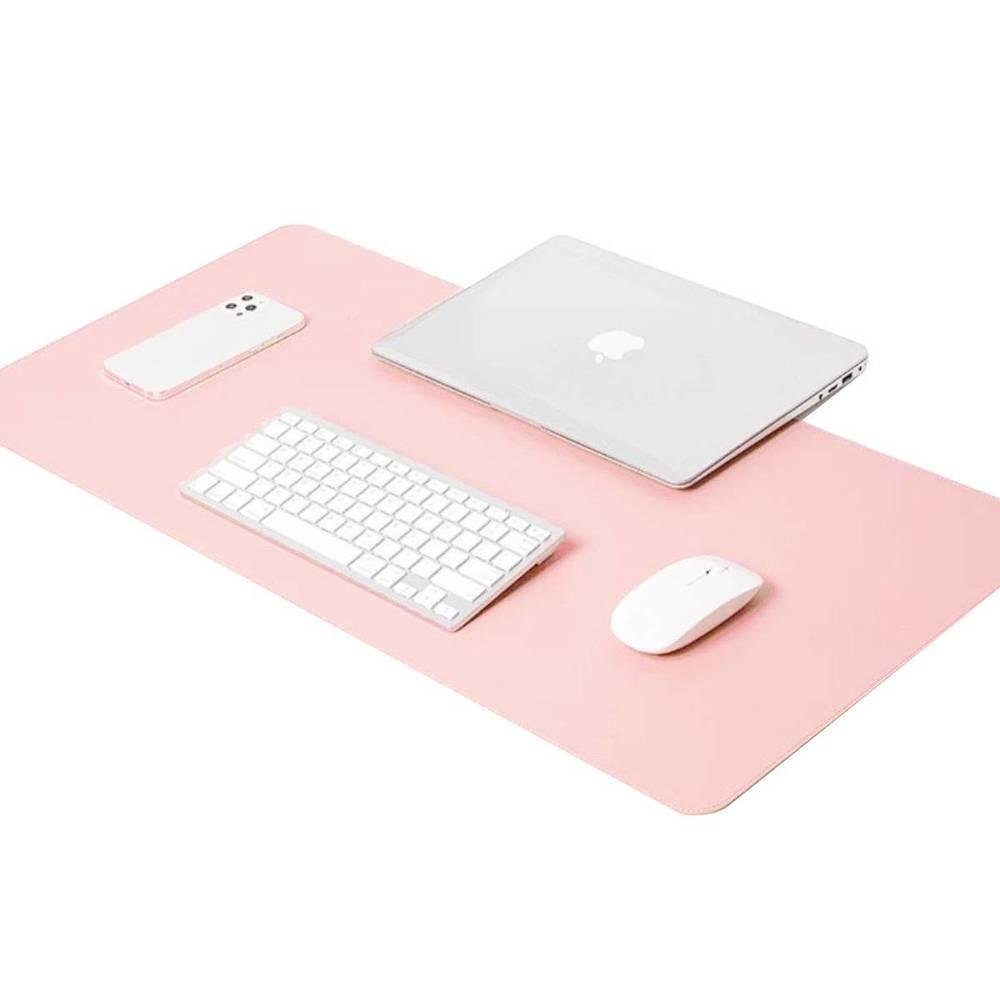 Imagem 2 de 5 do produto Mouse Pad Desk Pad Gamer, Tapete De Mesa 70x30cm, Impermeável Antiderrapante, Rosa Claro