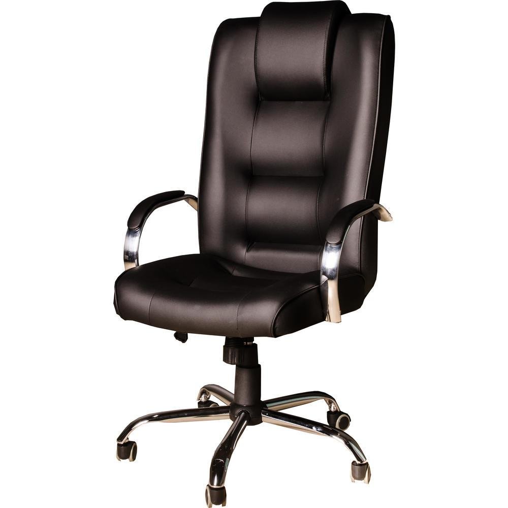 Cadeira Ergodecor Giratória Escritório Classic Presidente Preta Relax Base Cromada C/ Rodizio, 100% Nacional