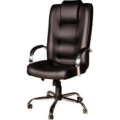 Cadeira Ergodecor Giratória Escritório Classic Presidente Preta Relax Base Cromada C/ Rodizio, 100% Nacional