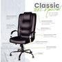 Cadeira Ergodecor Giratória Escritório Classic Presidente Preta Relax Base Cromada C/ Rodizio, 100% Nacional