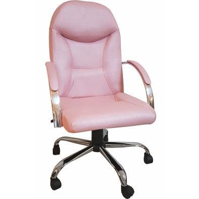Cadeira Ergodecor Giratória Escritório Day Presidente suporta até 130kg Rosê Gold Relax Base Cromada C/ Rodizio, 100% Nacional