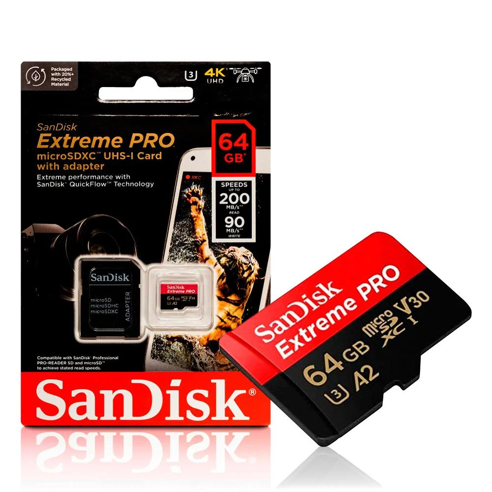 Carto De Memoria Sandisk Micro SD 64GB KaBuM