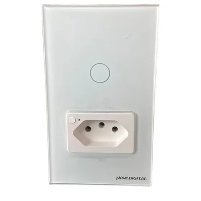 Interruptor Com Tomada Smart Nova Digital  IT-WK-02, ac 100 ~ 250v, Branca