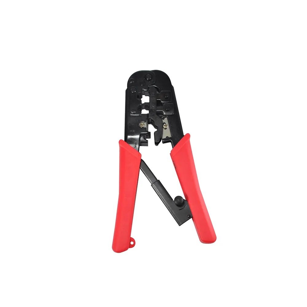 Alicate De Crimpagem X-cell Rj11 Rj12 Rj14 Rj45 C/ Catraca Vermelho - Xc-al1