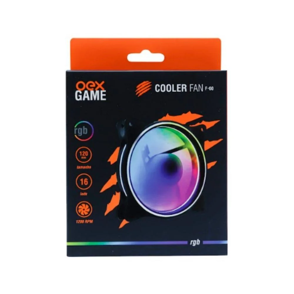 Cooler Fan Oex Game F60, 120mm, 16 Leds RGB, 11 Laminas, Preto 5