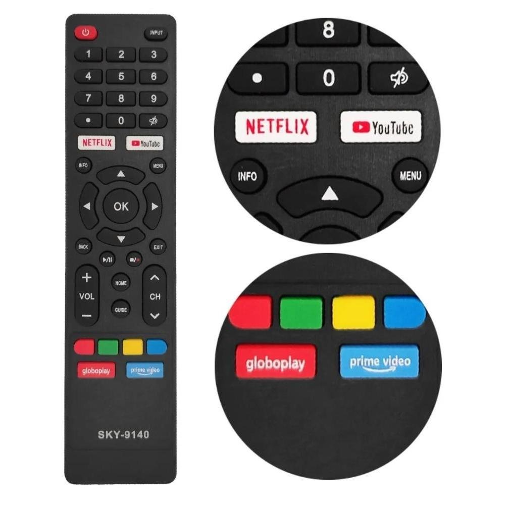 Imagem 2 de 5 do produto Controle Remoto Sky, Para TV Multi Smart Tl020, Tl024, 42 E 43