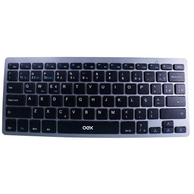 Teclado Sem Fio Oex Elite Duo Tc508, Wireless, Abnt2, Design Slim, Receptor USB, Chumbo