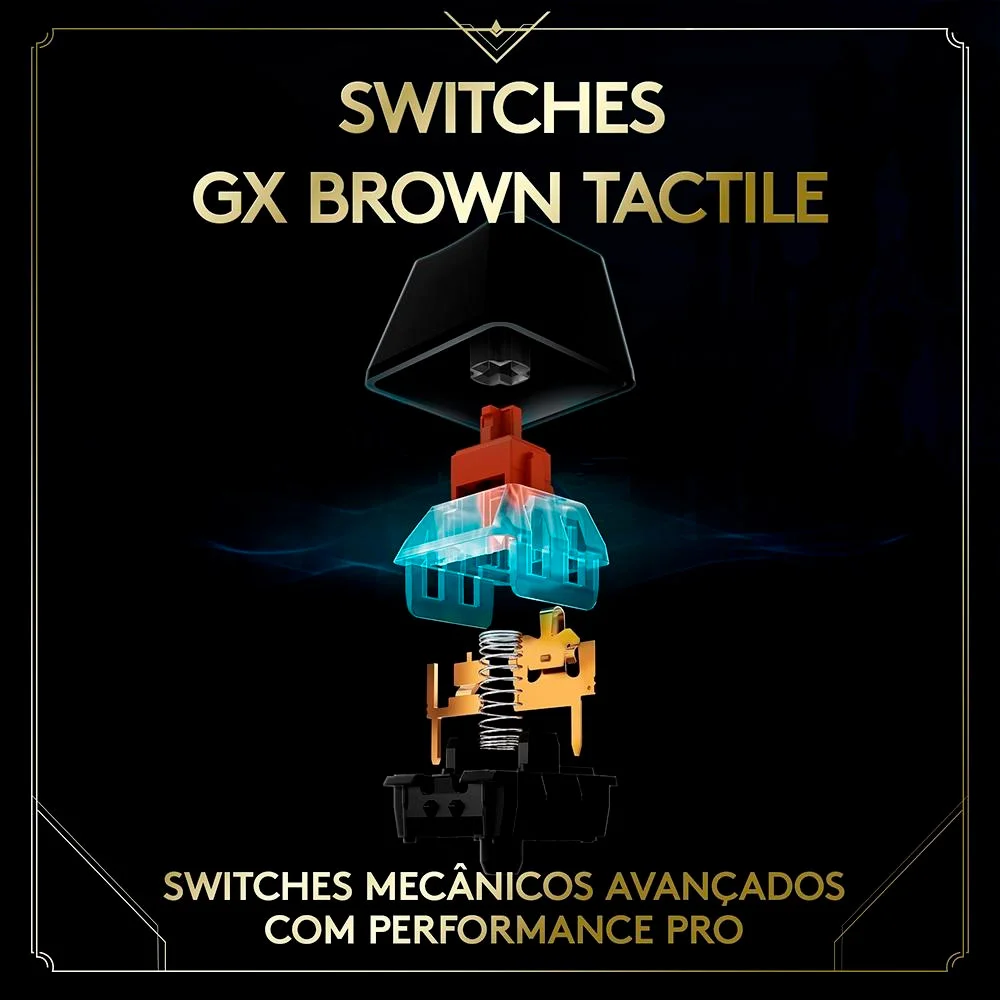 Teclado Mecânico Gamer Logitech G Pro Lol Edition, Padrão Us, Switch Gx Brown Tactile, RGB