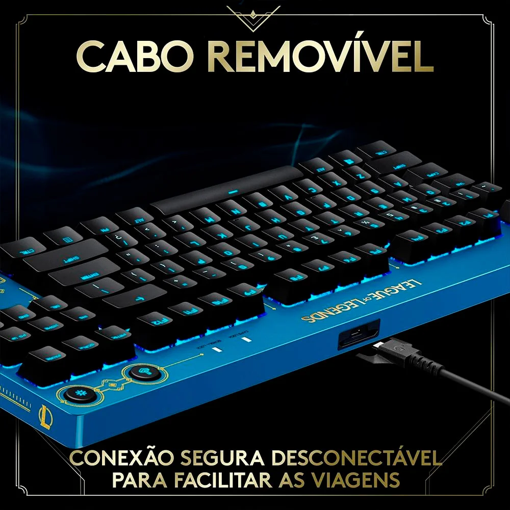 Teclado Mecânico Gamer Logitech G Pro Lol Edition, Padrão Us, Switch Gx Brown Tactile, RGB