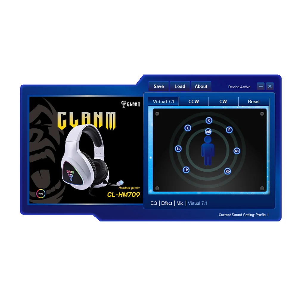 Imagem 3 de 5 do produto Headset Clanm Gamer Mount Cl-hm709, RGB - Branco