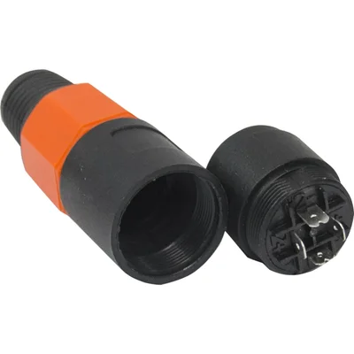 Conector Speakon De Linha Femea 4 Polos Jcsp0003 Preto/laranja Storm