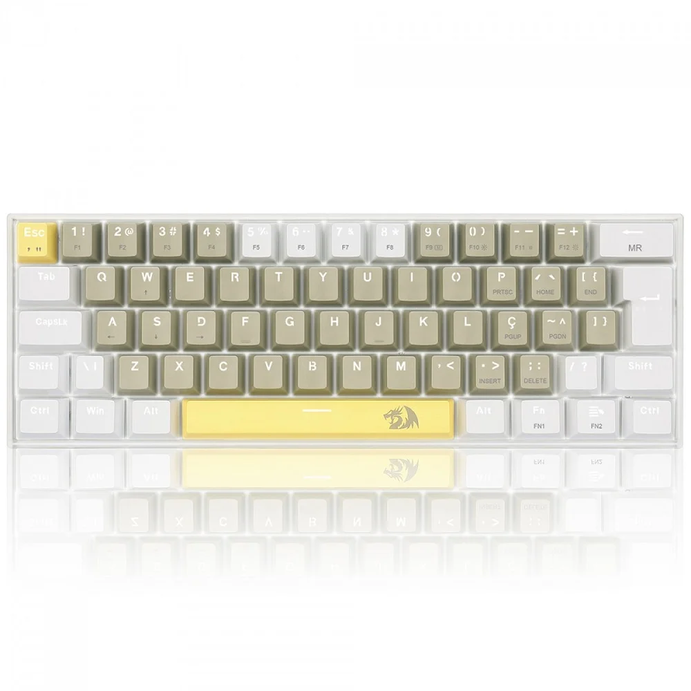 Teclado Gamer Mecânico Redragon Lakshmi Sunrise Abnt2 - K606-yl Teclado Gamer Mecânico Redragon Lakshmi Sunrise Abnt2 - K606-yl