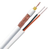 Cabo Coaxial Telecam Rf 4mm 80% Cobre +2x26awg Ext. Branco 100 Metros