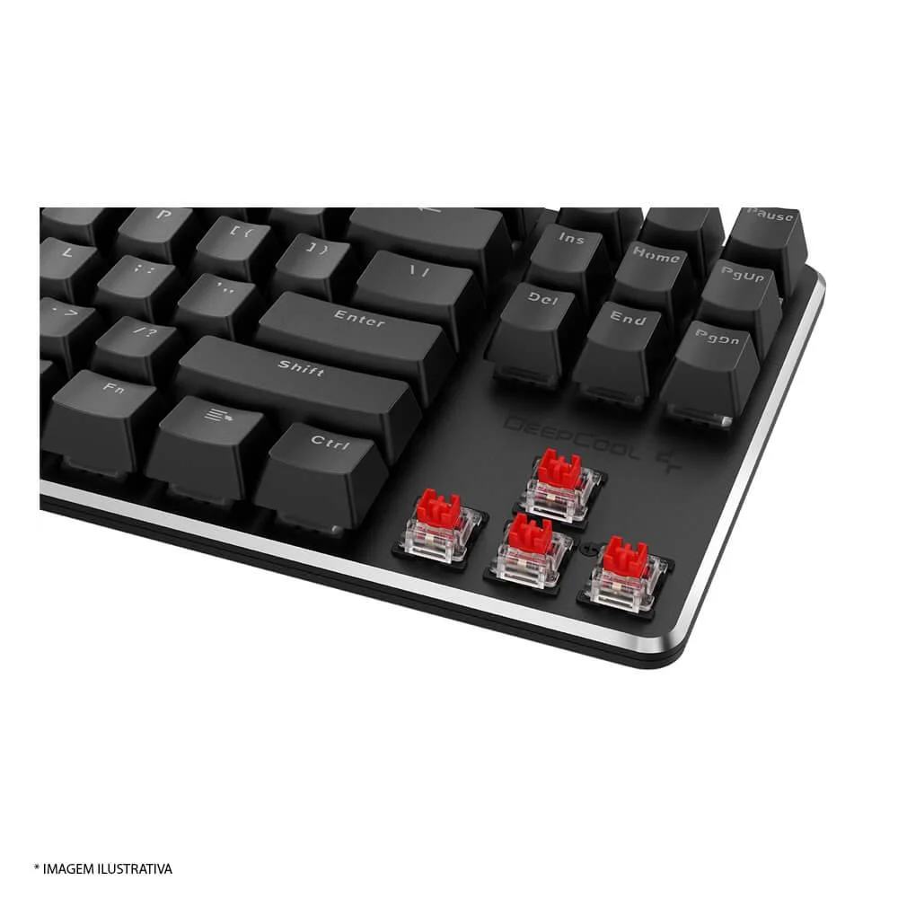 Imagem 5 de 5 do produto Teclado Mecânico Gamer Deepcool Kb500 Tkl, Rgb Switch Red Us, USB, Preto - R-kb500-bkan4a-g