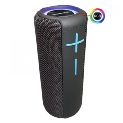 Caixa De Som Portátil  Bluetooth Kimaster Ipx6 K450, 18w, Cinza