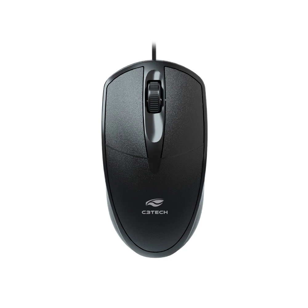 Mouse USB Com Fio, 3 Botões Ms-31 C3t Preto Nf