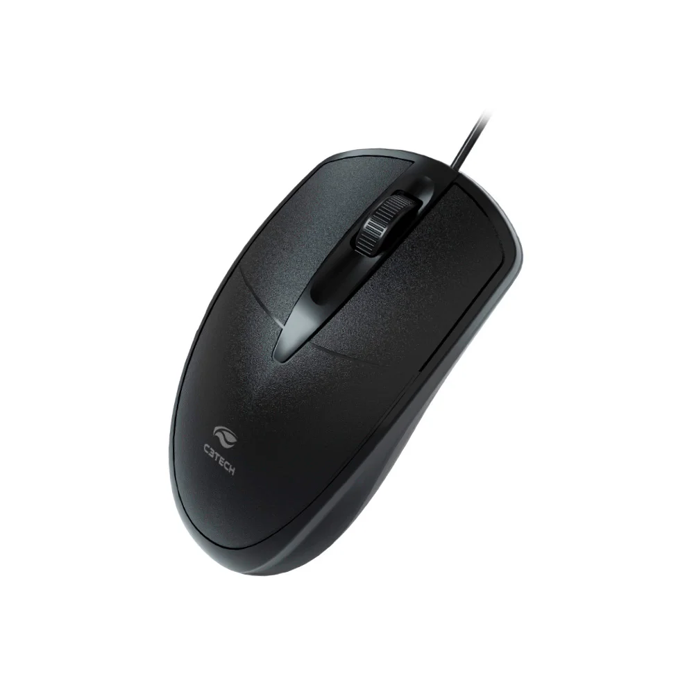 Mouse USB Com Fio, 3 Botões Ms-31 C3t Preto Nf