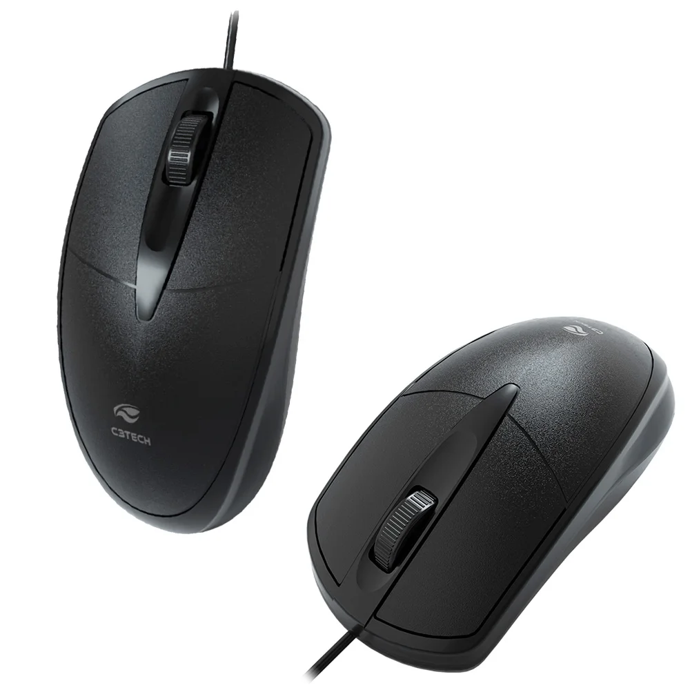 Mouse USB Com Fio, 3 Botões Ms-31 C3t Preto Nf