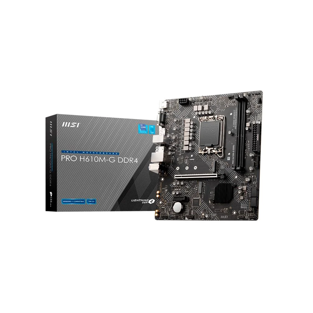 Placa-Mãe MSI PRO H610M-G, Intel LGA 1700, mATX, DDR4 Placa-Mãe MSI PRO H610M-G, Intel LGA 1700, mATX, DDR4