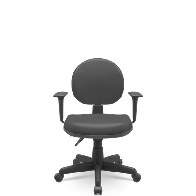 Cadeira Executiva Operativa Plus Lisa Plaxmetal Nr17 Back System, Couro Ecológico, Preto
