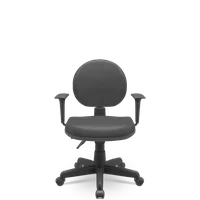 Cadeira Executiva Operativa Plus Lisa Plaxmetal Nr17 Back System, Couro Ecológico, Preto
